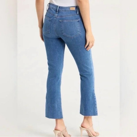 PAIGE Rory Crop Flare Jeans Raw Hem Frayed Ankle Signa Wash 26 - Picture 2 of 9